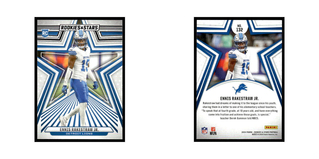 Ennis Rakestraw 2024 Panini Rookies Stars #132 Detroit Lions Football Card NM