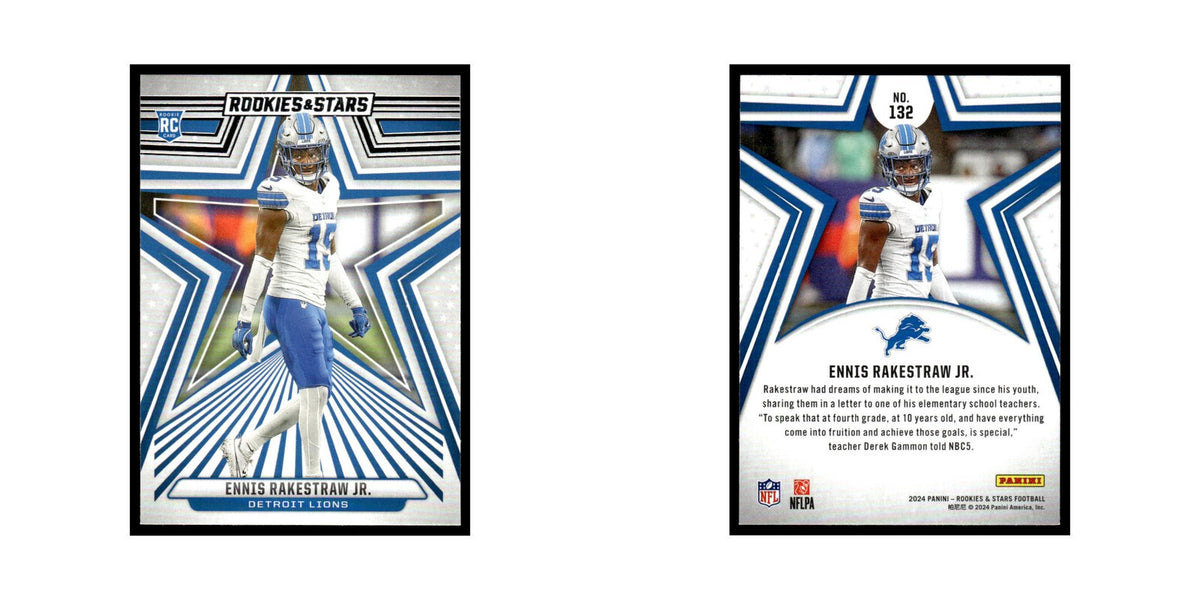 Ennis Rakestraw 2024 Panini Rookies Stars #132 Detroit Lions Football Card NM