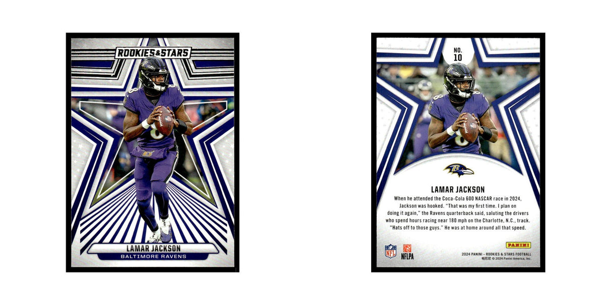 Lamar Jackson 2024 Panini Rookies Stars #10 Baltimore Ravens Football Card NM