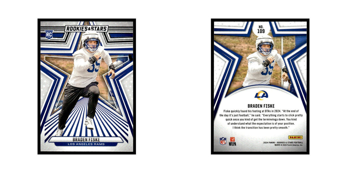 Braden Fiske 2024 Panini Rookies Stars #109 Los Angeles Rams Football Card NM