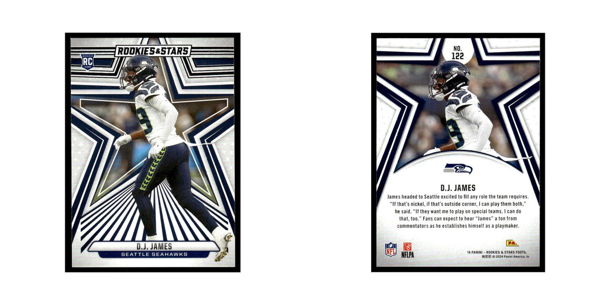 D.J. James 2024 Panini Rookies Stars #122 Seattle Seahawks Football Card NM