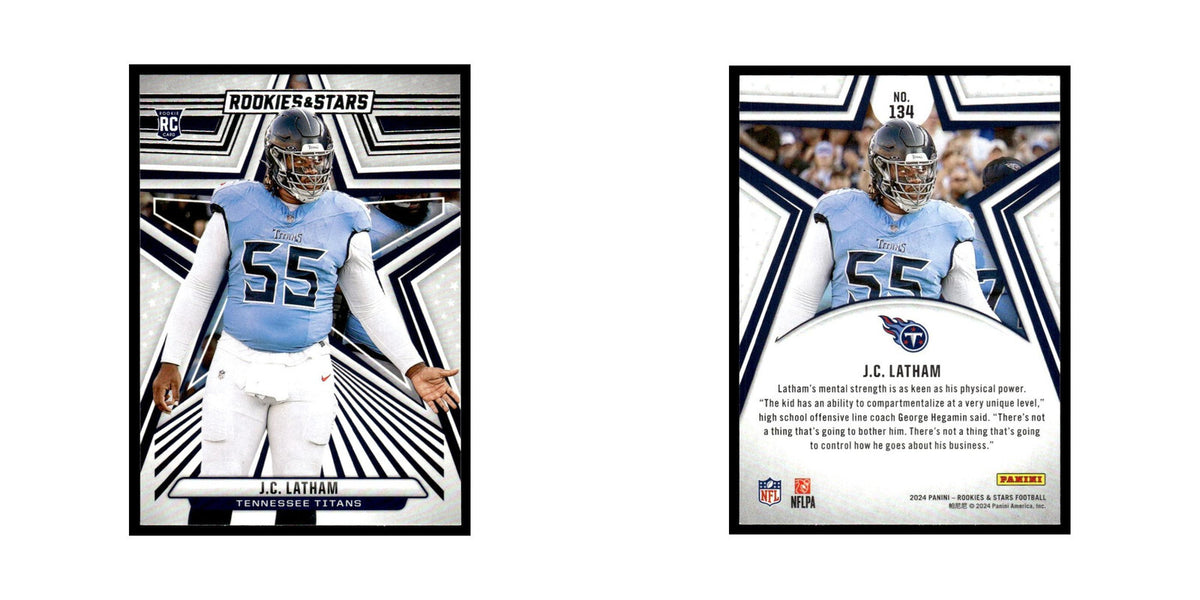 J.C. Latham 2024 Panini Rookies Stars #134 Tennessee Titans Football Card NM