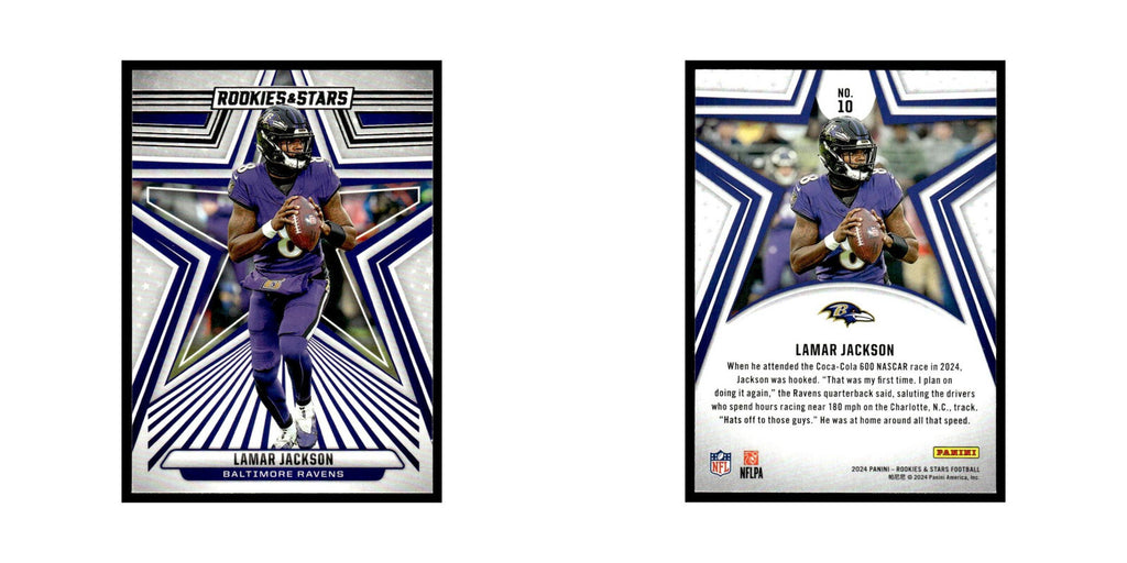 Lamar Jackson 2024 Panini Rookies Stars #10 Baltimore Ravens Football Card NM