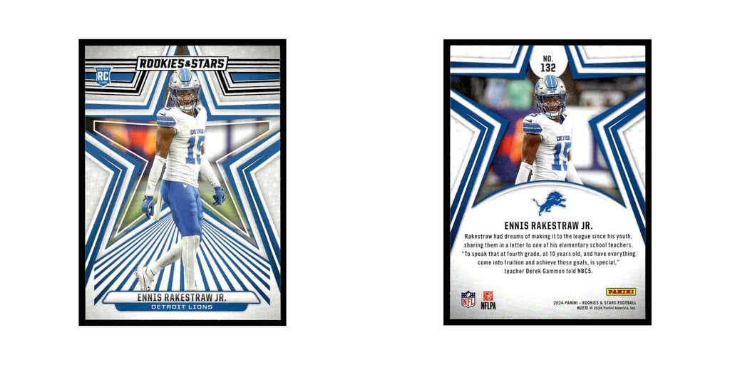 Ennis Rakestraw 2024 Panini Rookies Stars #132 Detroit Lions Football Card NM