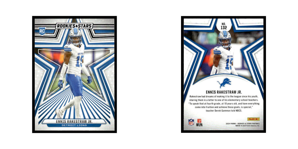 Ennis Rakestraw 2024 Panini Rookies Stars #132 Detroit Lions Football Card NM