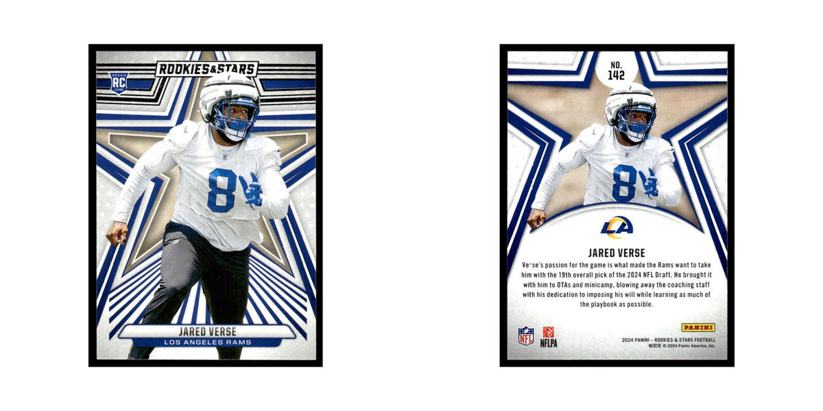 Jared Verse 2024 Panini Rookies Stars #142 Los Angeles Rams Football Card NM