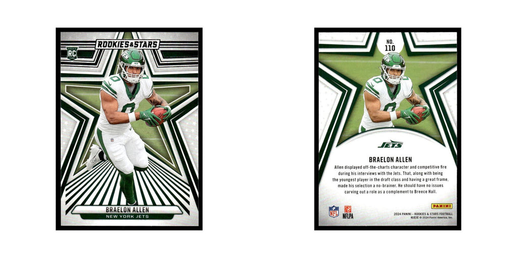 Braelon Allen 2024 Panini Rookies Stars #110 New York Jets Football Card NM