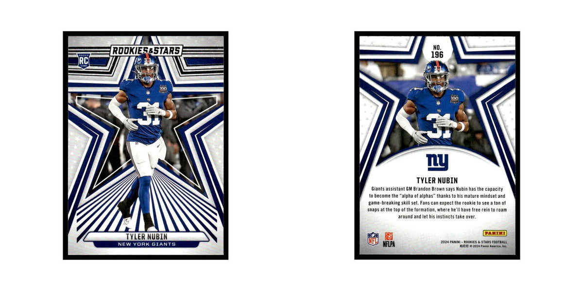 Tyler Nubin 2024 Panini Rookies Stars #196 New York Giants Football Card NM