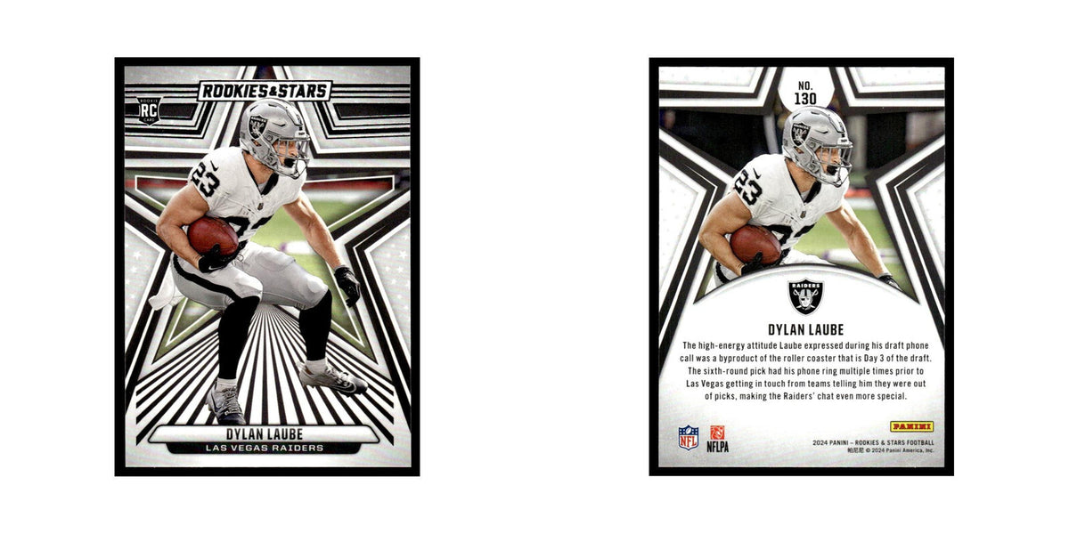 Dylan Laube 2024 Panini Rookies Stars #130 Las Vegas Raiders Football Card NM