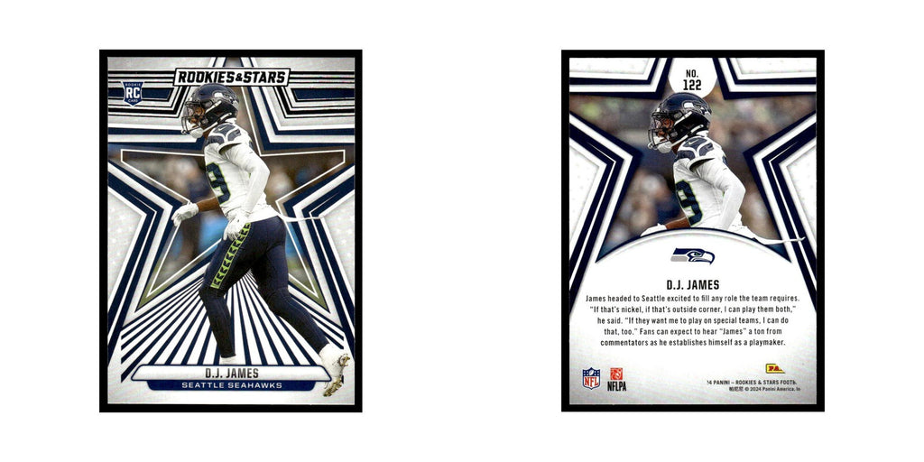 D.J. James 2024 Panini Rookies Stars #122 Seattle Seahawks Football Card NM