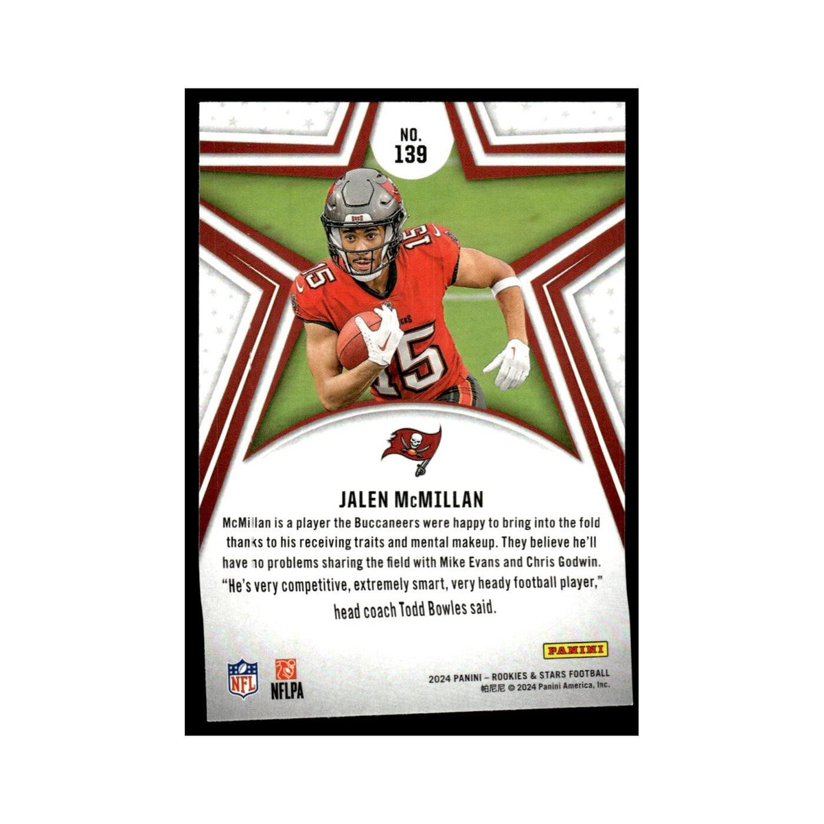 Jalen McMillan 2024 Panini Rookies Stars #139 Tampa Bay Buccaneers NM