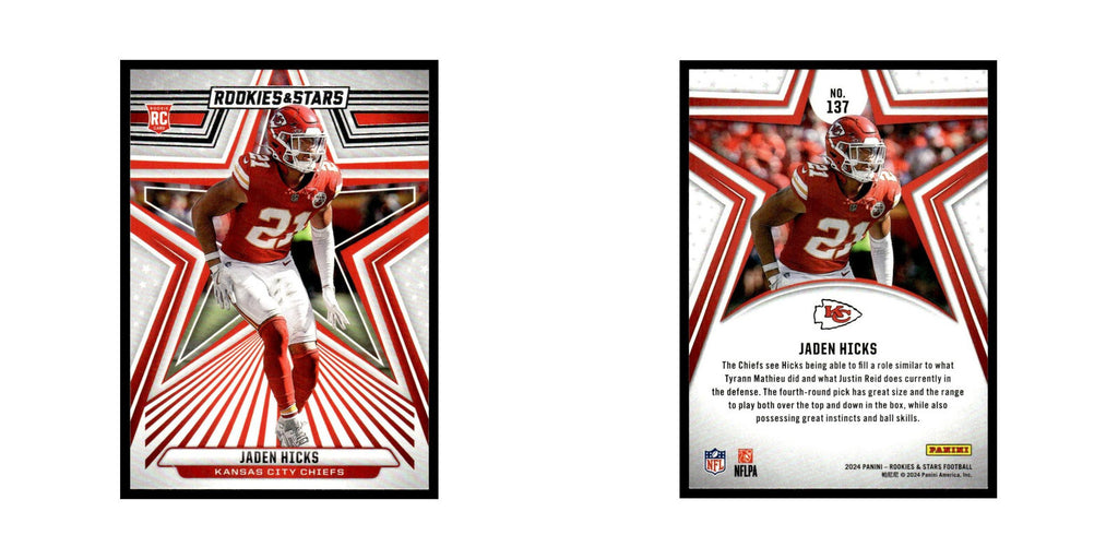 Jaden Hicks 2024 Panini Rookies Stars #137 Kansas City Chiefs Football Card NM
