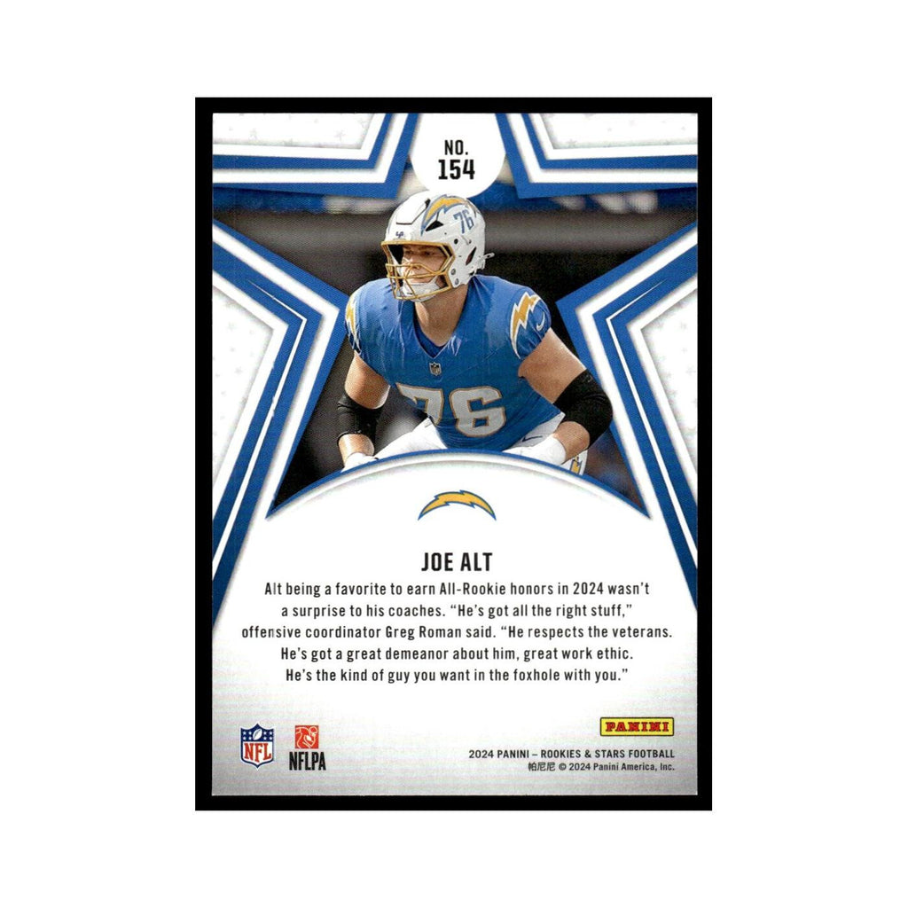 Joe Alt 2024 Panini Rookies Stars #154 Los Angeles Chargers Football Card NM