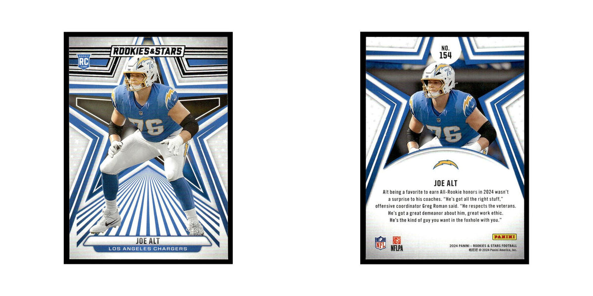 Joe Alt 2024 Panini Rookies Stars #154 Los Angeles Chargers Football Card NM