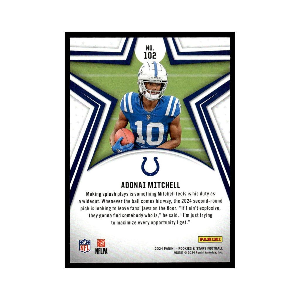 Adonai Mitchell 2024 Panini Rookies Stars #102 Indianapolis Colts NM