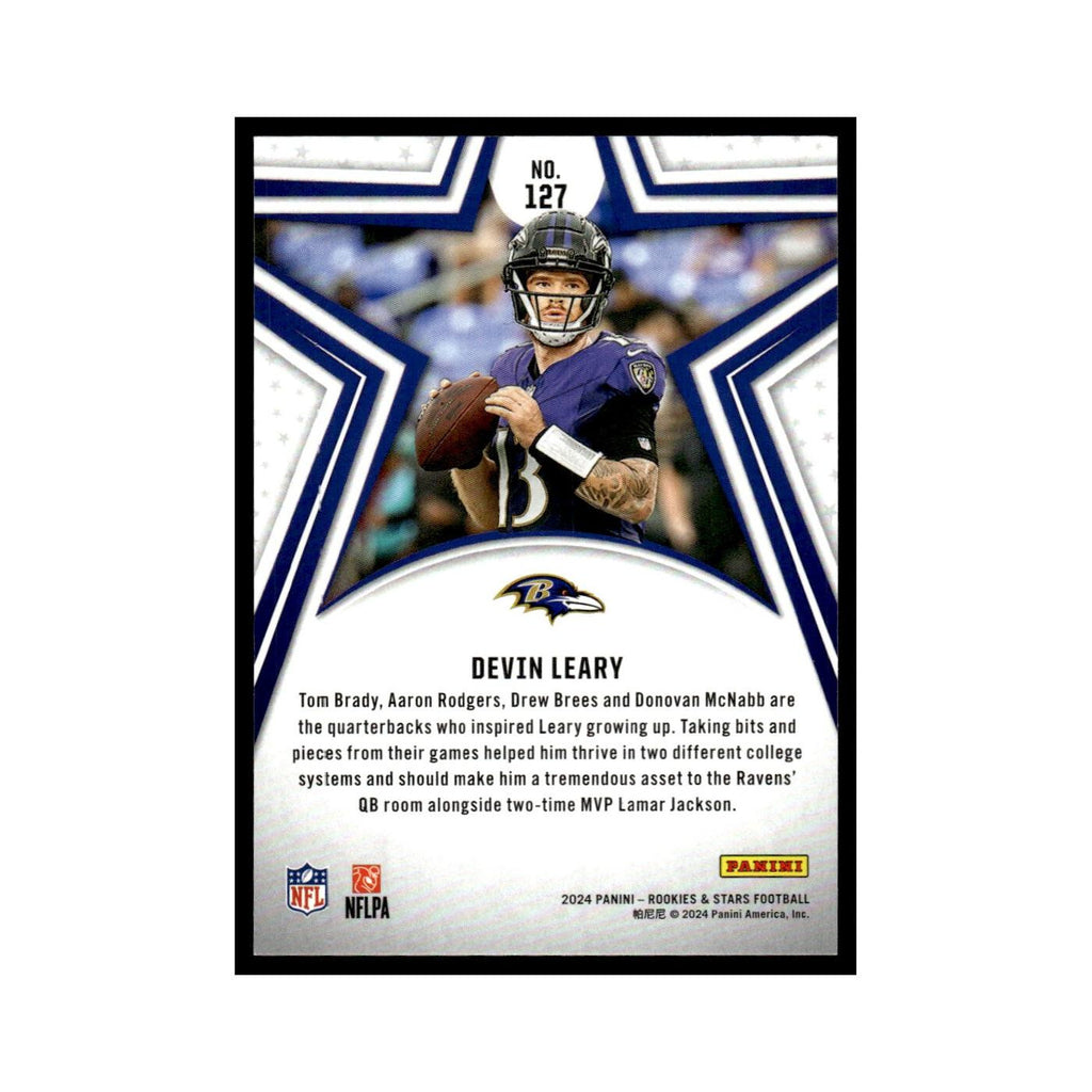 Devin Leary 2024 Panini Rookies Stars #127 Baltimore Ravens Football Card NM