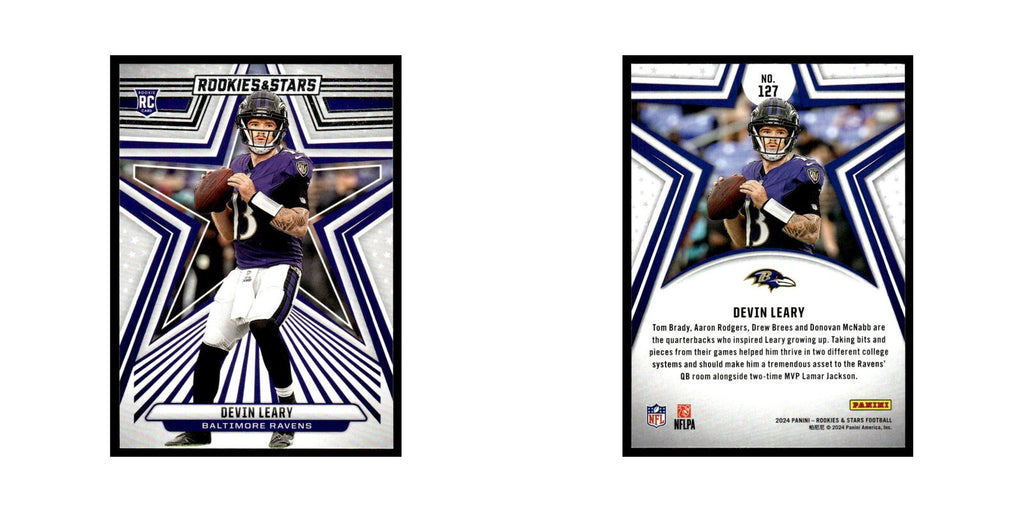 Devin Leary 2024 Panini Rookies Stars #127 Baltimore Ravens Football Card NM