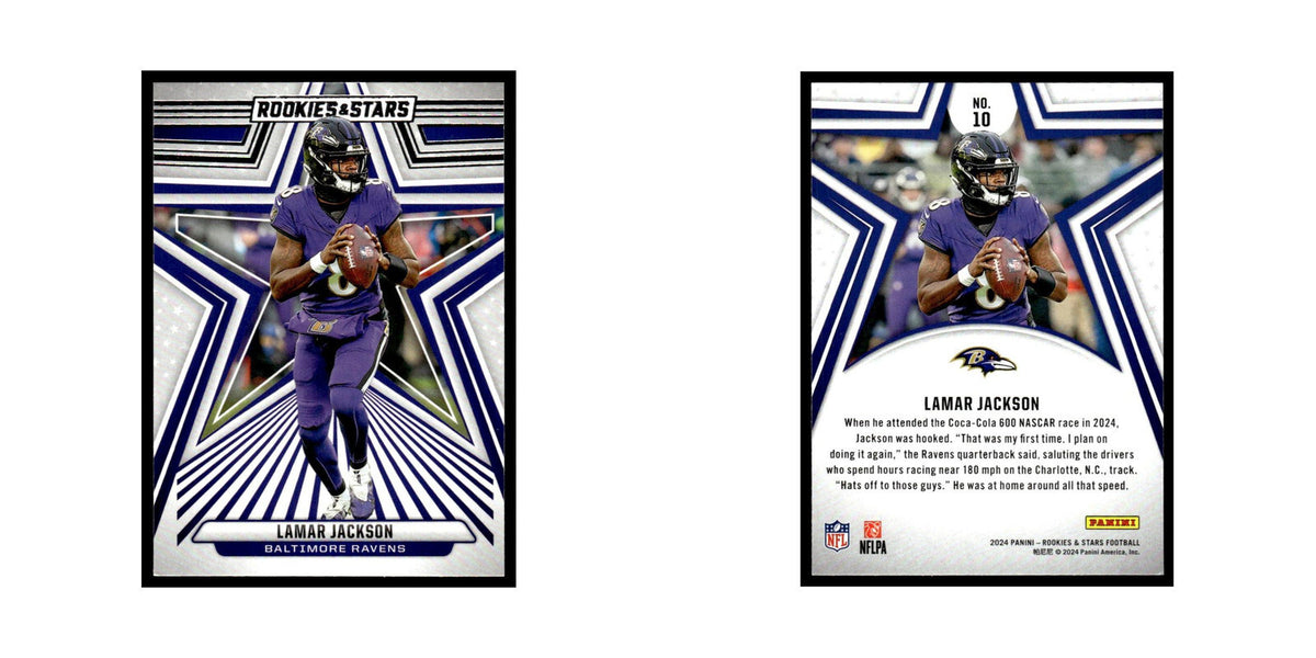 Lamar Jackson 2024 Panini Rookies Stars #10 Baltimore Ravens Football Card NM