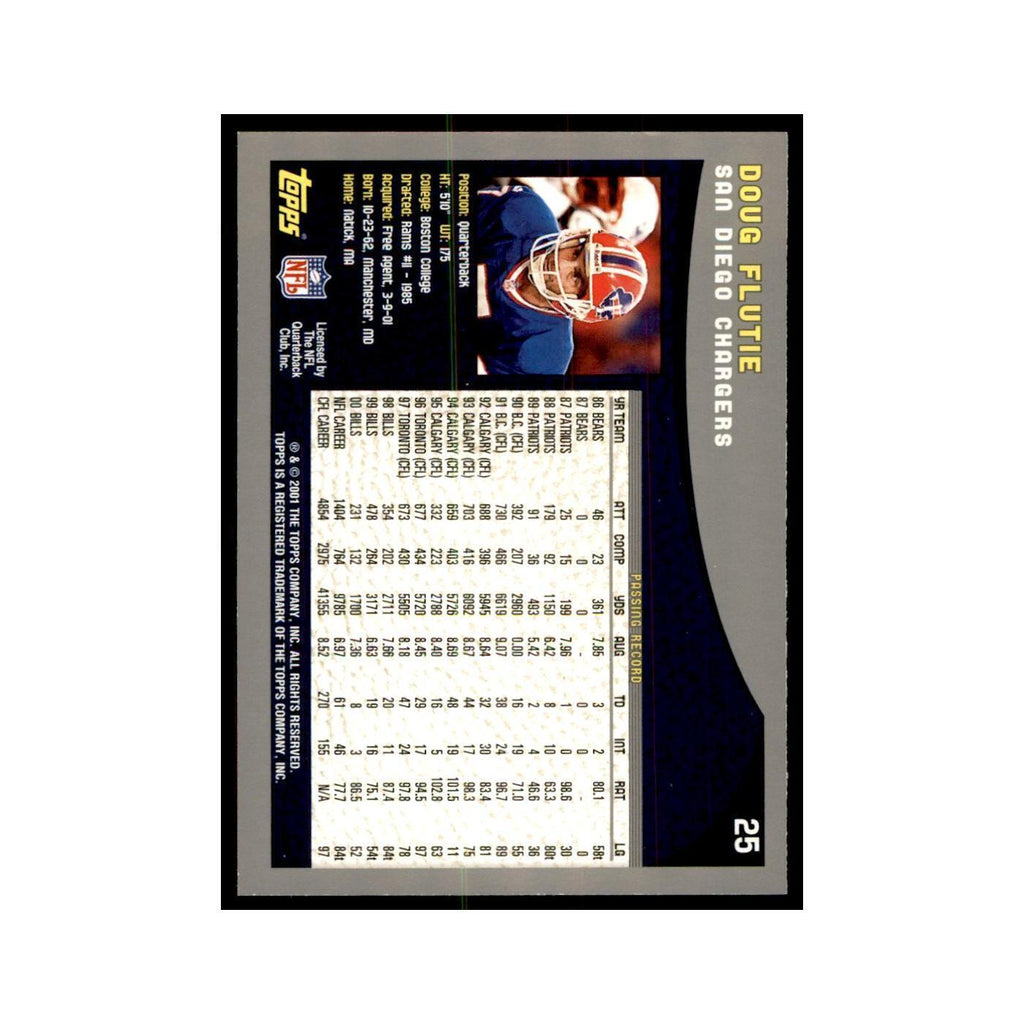 Doug Flutie 2001 Topps #25 Football Cards Football Card NM