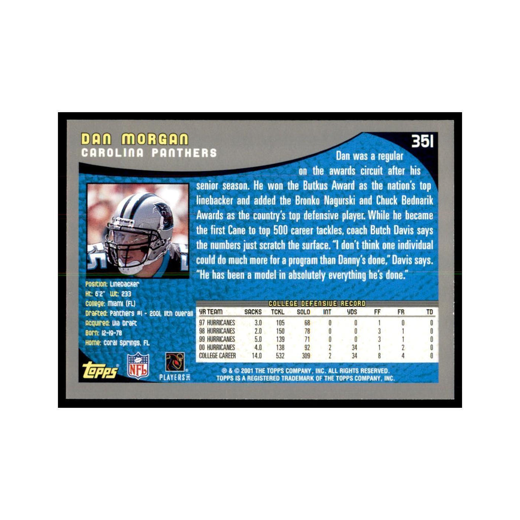 Dan Morgan 2001 Topps #351 Football Cards Football Card NM