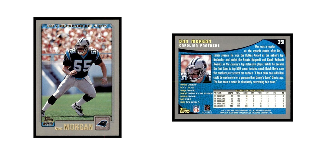 Dan Morgan 2001 Topps #351 Football Cards Football Card NM