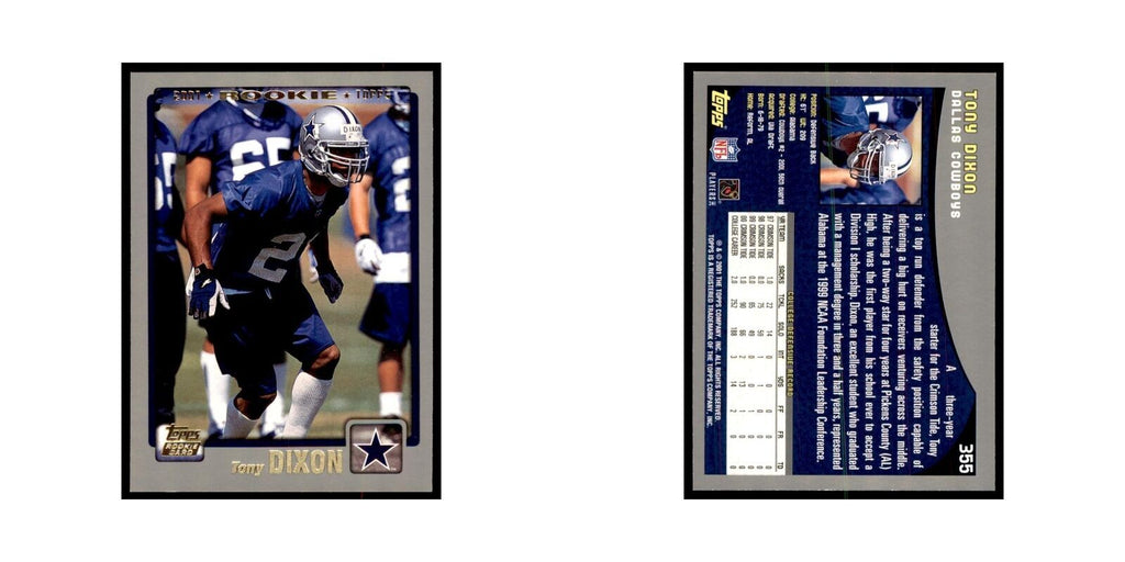 Tony Dixon 2001 Topps #355 Football Cards Football Card NM