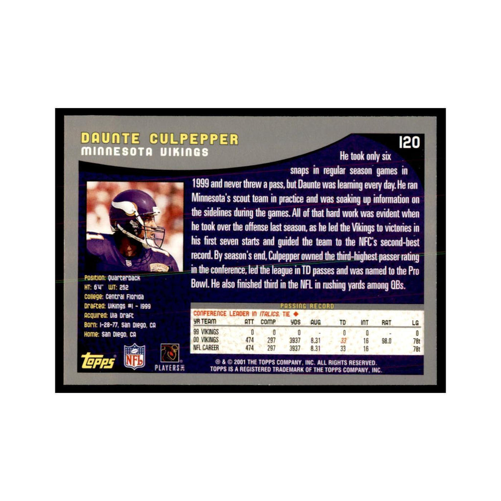 Daunte Culpepper 2001 Topps #120 Football Cards Football Card NM