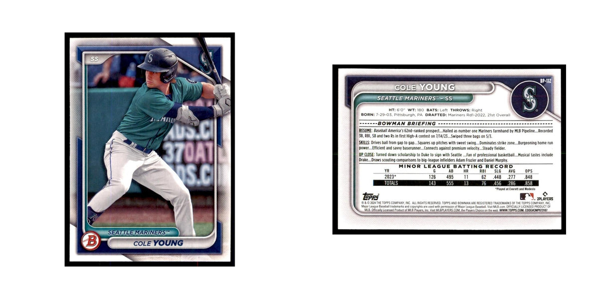 Cole Young 2024 Bowman Prospects #BP-112 Baseball Cards Baseball Card NM