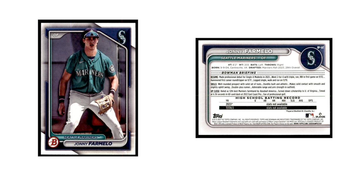 Jonny Farmelo 2024 Bowman Prospects #BP-147 Baseball Cards Baseball Card NM