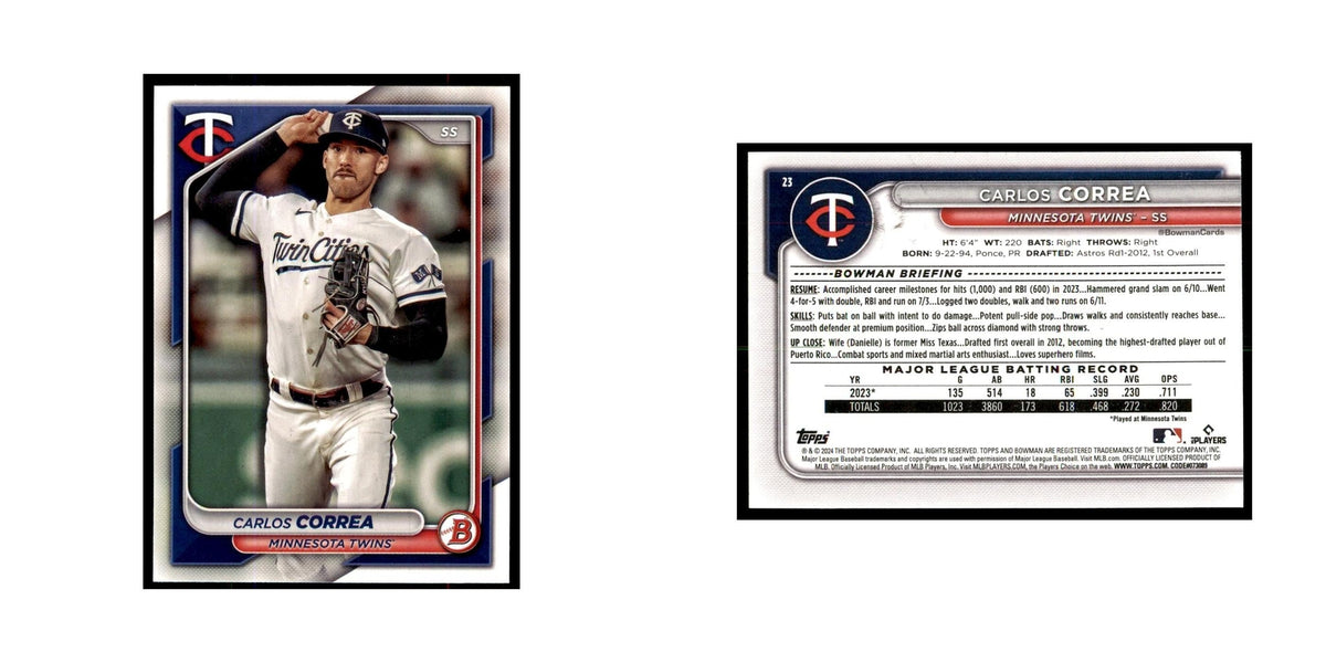 Carlos Correa 2024 Bowman #23 Baseball Cards Baseball Card NM