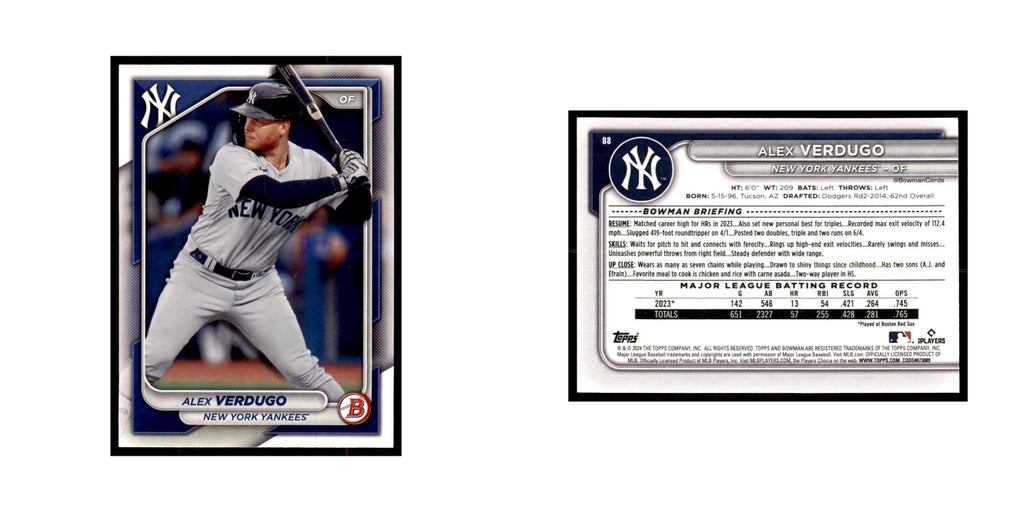Alex Verdugo 2024 Bowman #88 Baseball Cards Baseball Card NM