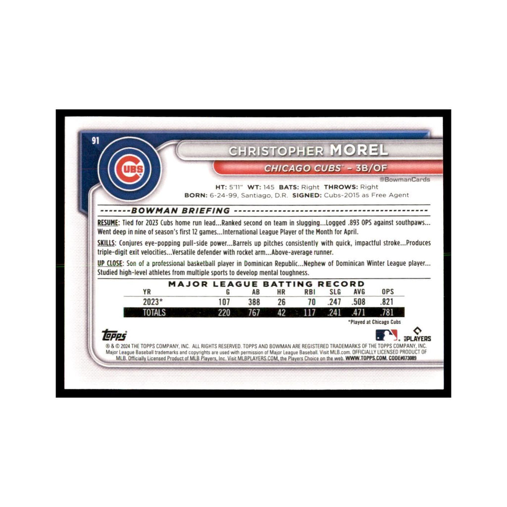 Christopher Morel 2024 Bowman #91 Baseball Cards Baseball Card NM