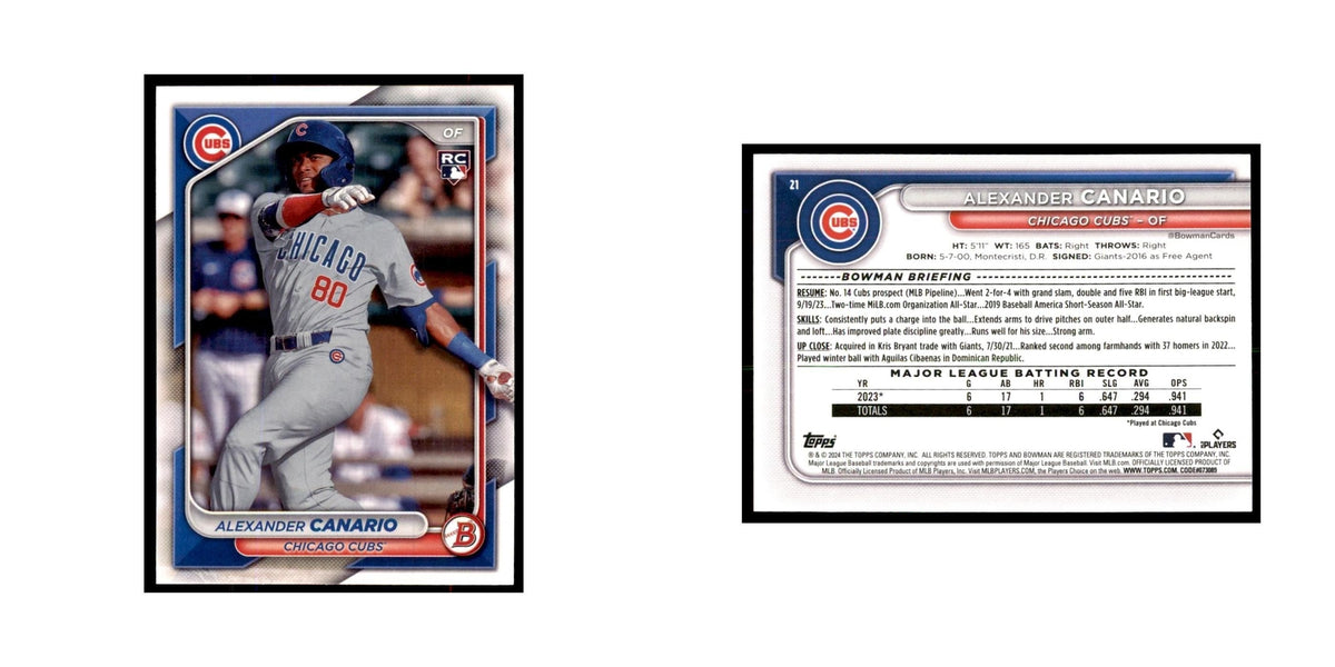 Alexander Canario Rookie 2024 Bowman #21 Baseball Cards Baseball Card NM