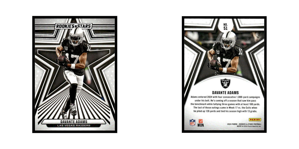 Davante Adams 2024 Panini Rookies Stars #51 Las Vegas Raiders Football Card NM