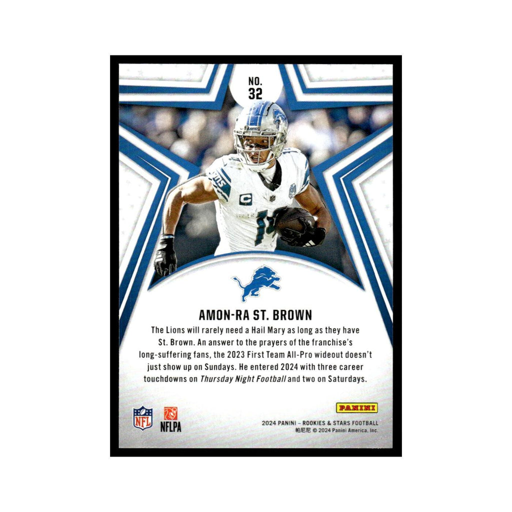 Amon-Ra St. Brown 2024 Panini Rookies Stars #32 Detroit Lions Football Card NM