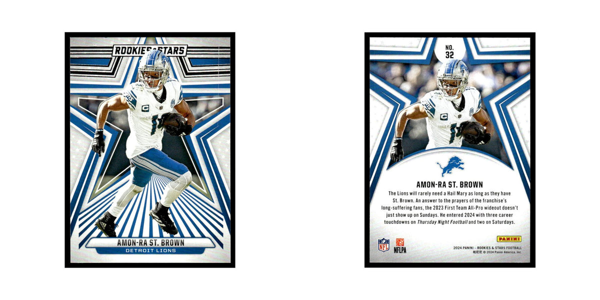 Amon-Ra St. Brown 2024 Panini Rookies Stars #32 Detroit Lions Football Card NM