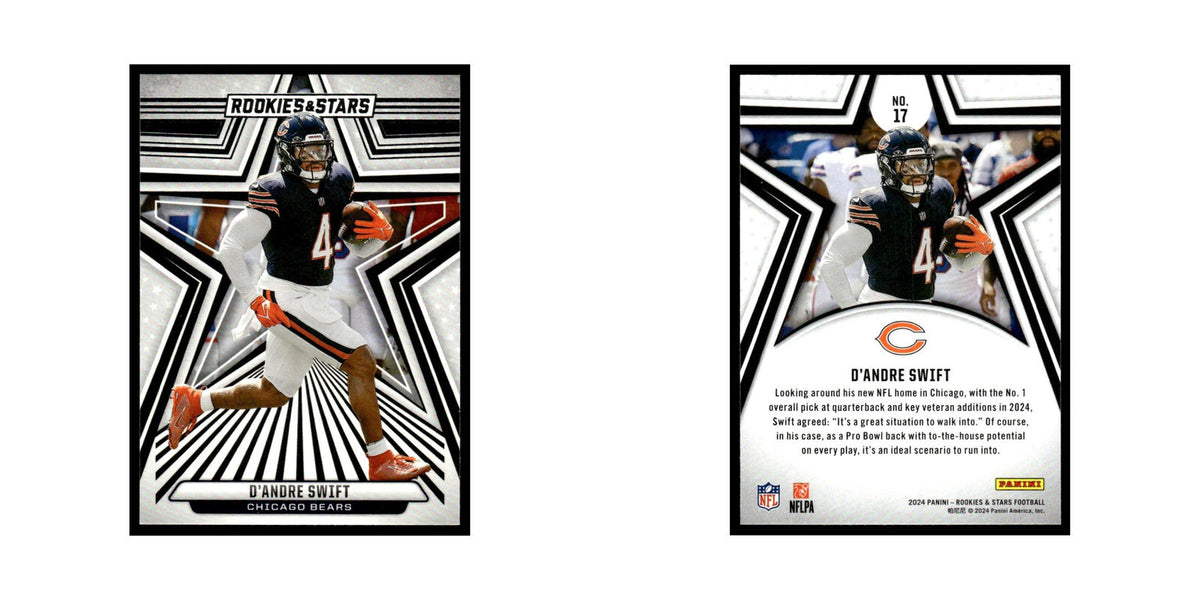 D'Andre Swift 2024 Panini Rookies Stars #17 Chicago Bears Football Card NM