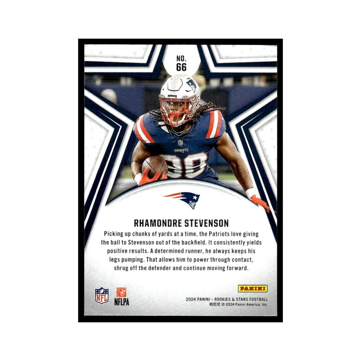 Rhamondre Stevenson 2024 Panini Rookies Stars #66 New England Patriots NM