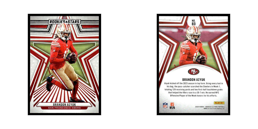 Brandon Aiyuk 2024 Panini Rookies Stars #83 San Francisco 49ers Football Card NM