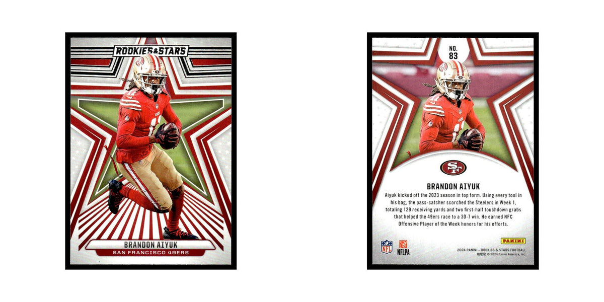 Brandon Aiyuk 2024 Panini Rookies Stars #83 San Francisco 49ers Football Card NM