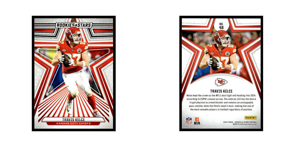 Travis Kelce 2024 Panini Rookies Stars #48 Kansas City Chiefs Football Card NM