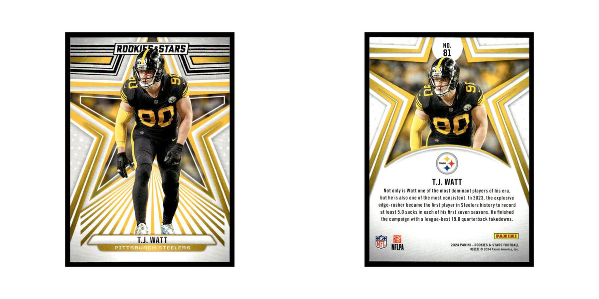 T.J. Watt 2024 Panini Rookies Stars #81 Pittsburgh Steelers Football Card NM