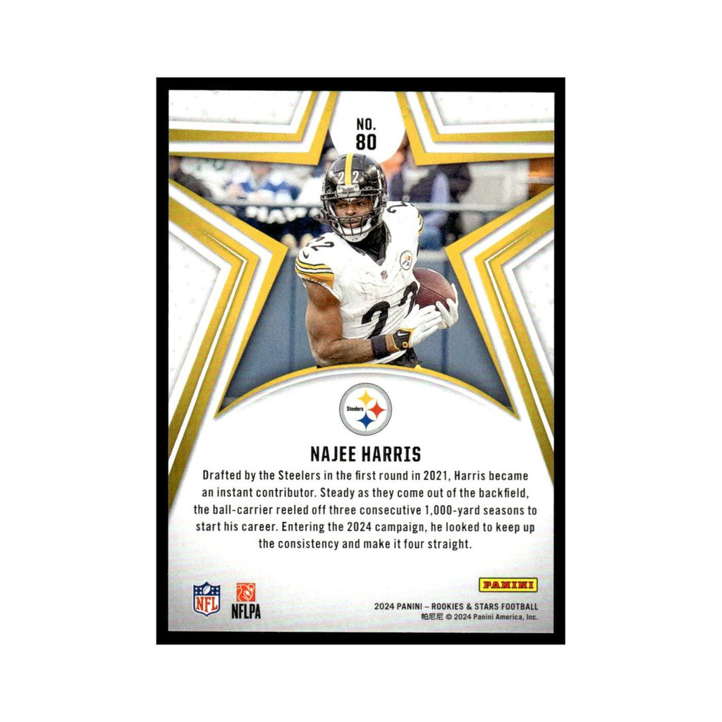 Najee Harris 2024 Panini Rookies Stars #80 Pittsburgh Steelers Football Card NM