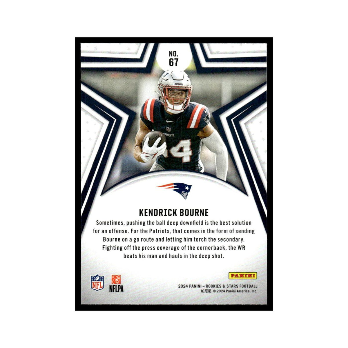 Kendrick Bourne 2024 Panini Rookies Stars #67 New England Patriots NM