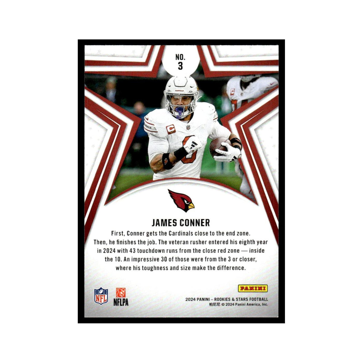 James Conner 2024 Panini Rookies Stars #3 Arizona Cardinals Football Card NM