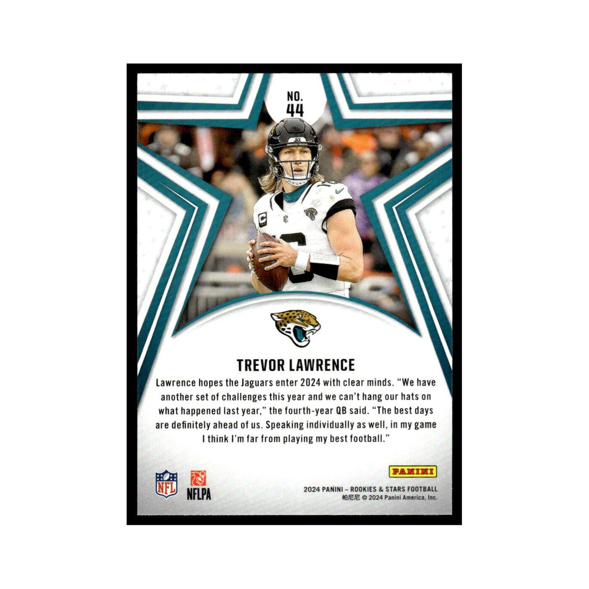 Trevor Lawrence 2024 Panini Rookies Stars #44 Jacksonville Jaguars NM