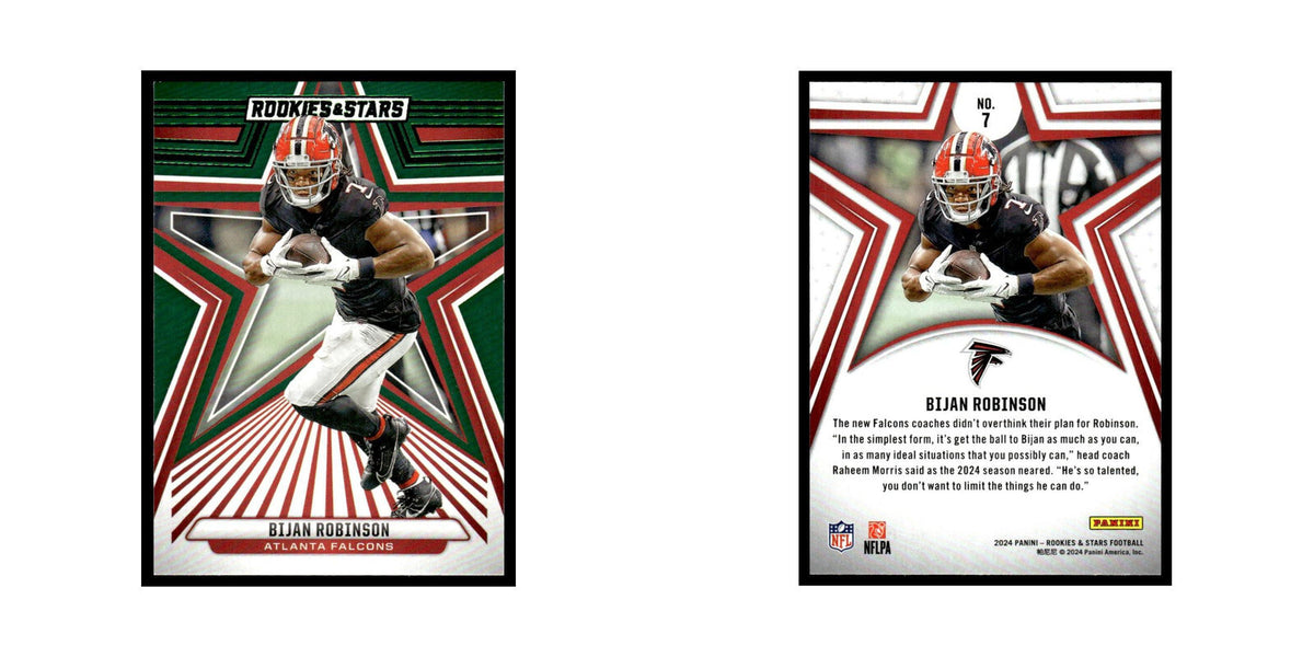 Bijan Robinson 2024 Panini Rookies Stars #7 Atlanta Falcons Football Card NM