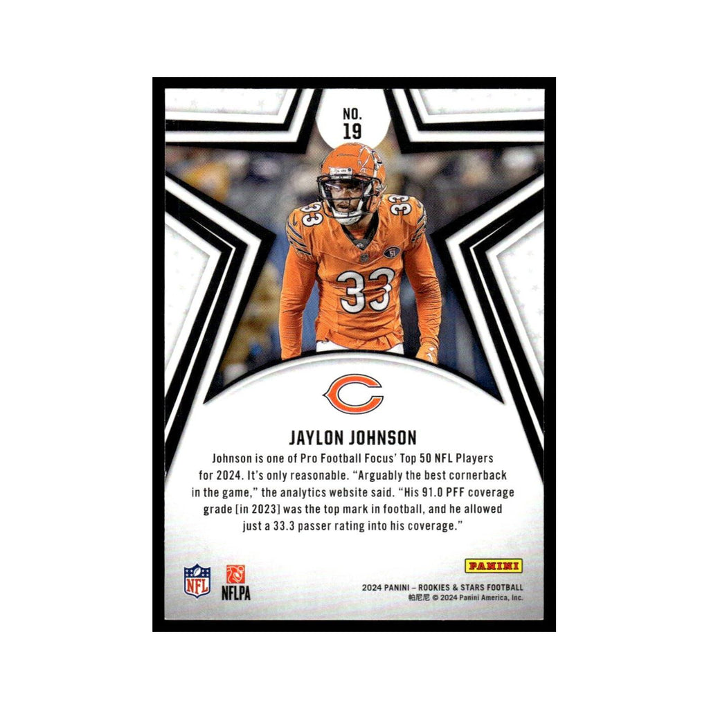 Jaylon Johnson 2024 Panini Rookies Stars #19 Chicago Bears Football Card NM