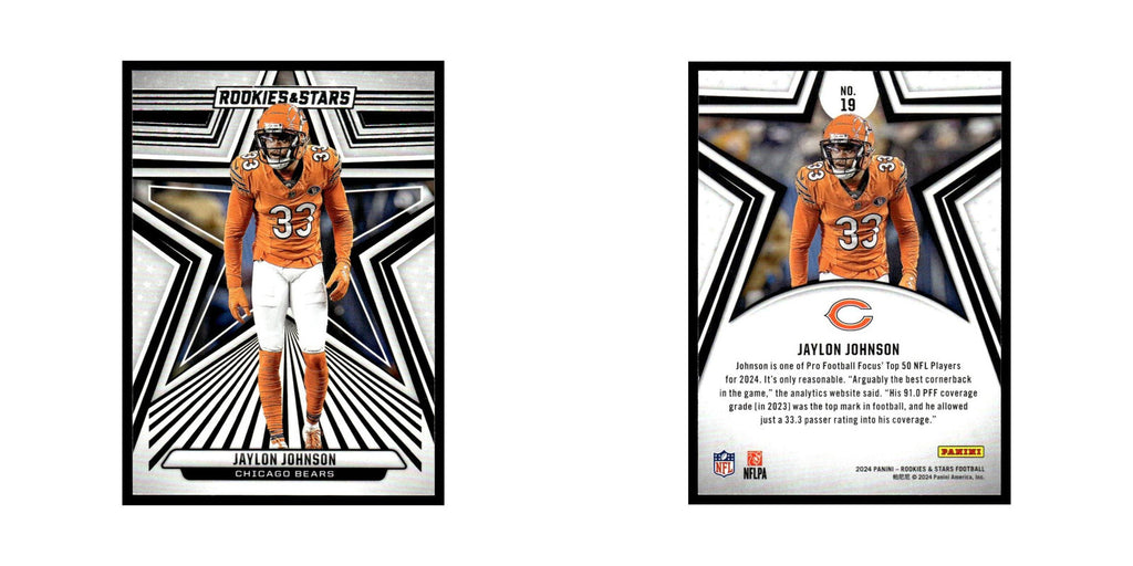 Jaylon Johnson 2024 Panini Rookies Stars #19 Chicago Bears Football Card NM