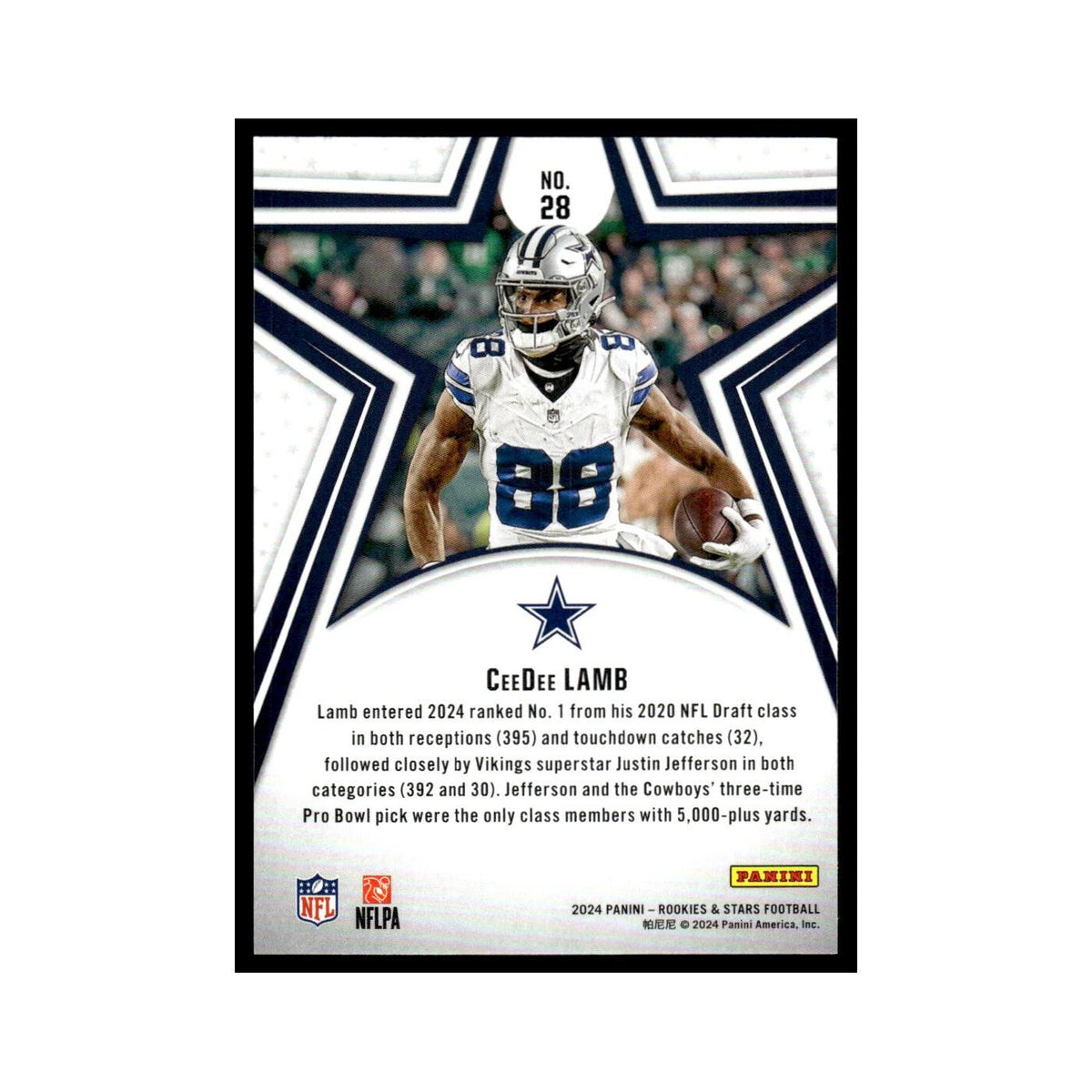 CeeDee Lamb 2024 Panini Rookies Stars #28 Dallas Cowboys Football Card NM